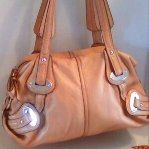 B. Makowsky Tan Leather Shoulder Bag